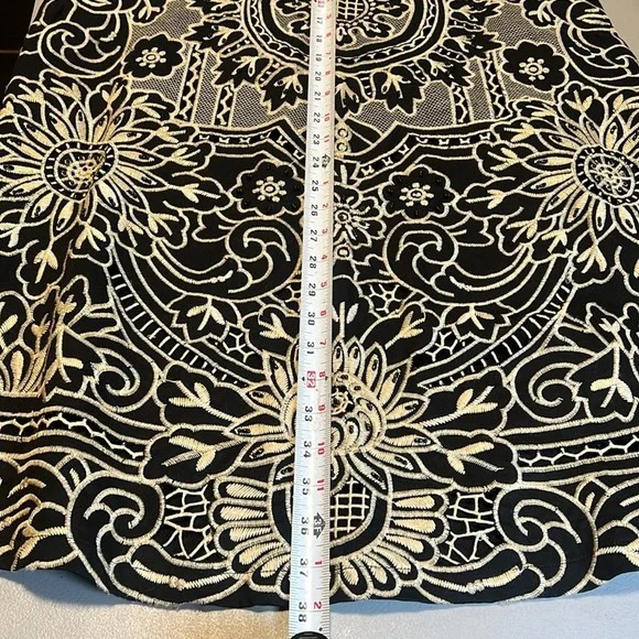 Kokomo Unlimited Lotus Embroidery Skirt Women's Small Black Ivory Maxi Sample - Picture 3 of 9